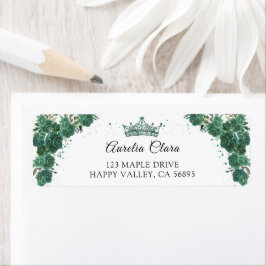 Emerald Green Floral Quinceanera Rücksendeadresse