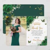 Emerald Green Floral Quinceañera Sweet 16 Foto