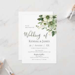 Emerald Green Floral Wedding Einladung