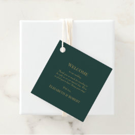Emerald Green Floral Wedding Willkommenstempel Geschenkanhänger