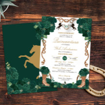 Emerald Green Floral Western Charra Quinceanera