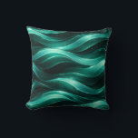 Emerald Green Fluid Wave Pattern Throw Pillow Kissen<br><div class="desc">Refresh your space with this elegant green fluid wave pattern pillow, inspired by natural flow and ocean movement. The seamless design creates a smooth and continuous visual effect that brings balance and tranquility to any room. With rich emerald green tones and soft gradients, this pillow adds a modern yet organic...</div>