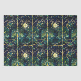 Emerald Green Forest Imitate verkleben Glasmuster Seidenpapier