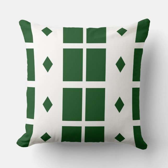 Emerald Green Geometric Throw Kissen (Vorderseite)