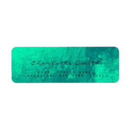 Emerald Green Glass Metal Rücksendeadressen-Aufkle