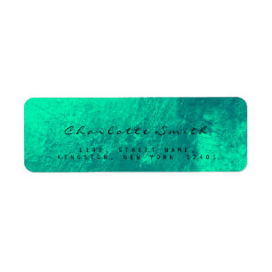 Emerald Green Glass Metal Rücksendeadressen-Aufkle