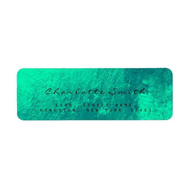 Emerald Green Glass Metal Rücksendeadressen-Aufkle (Vorne)