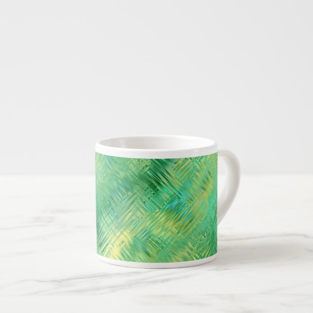 Emerald Green Glassy Texture Espressotasse (Vorderseite Rechts)