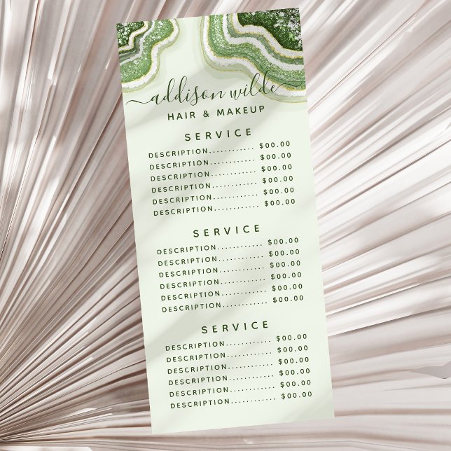 Emerald Green Glitzer Agate Geode Luxe Chic Werbekarte (Von Creator hochgeladen)