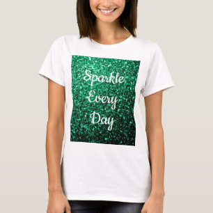 Emerald Green Glitzer Sparkle T-Shirt