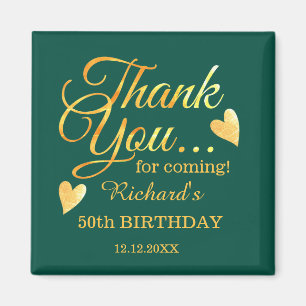 Emerald Green Gold 50 Geburtstag Vielen Dank Magnet