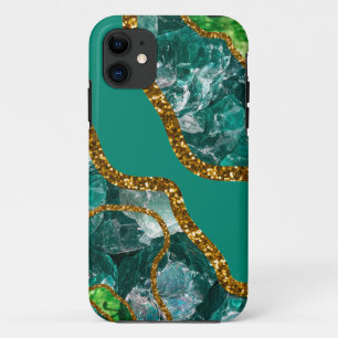Emerald Green & Gold Agate Geode Case-Mate iPhone Hülle
