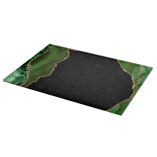 Emerald Green Gold Agate Marble Schneidebrett (Ecke)