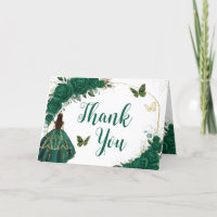 Emerald Green Gold Arch Butterfets Quinceañera