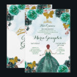 Emerald Green & Gold Butterfly Mis Quince 2 Einladung<br><div class="desc">Emerald Green & Gold Butterfly Mis Quince 2 Einladung Mis Quince Anos,  15. Geburtstag, </div>
