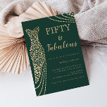 Emerald Green & Gold Fifty & Fab 50. Geburtstag Einladung<br><div class="desc">Emerald Green & Gold Fifty & Fabulous 50. Geburtstagsparty Einladung Erhältlich als digitale elektronische Einladung Variationen zu der Einladung und passende Artikel in unserem Shop</div>