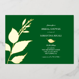 Emerald Green Gold Foil Bridal Dusche Einladungen