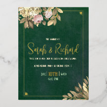 Emerald Green Gold Foil Wedding