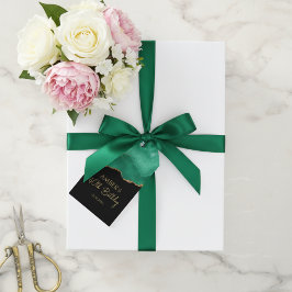 Emerald Green Gold Glitter Watercolor Marble Geschenkanhänger