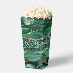 Emerald Green Gold Glitzer Individuelle Name Popco Geschenkschachtel