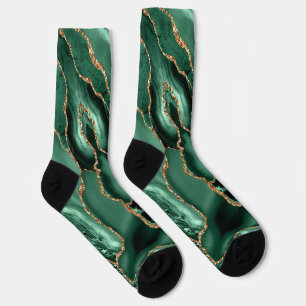 Emerald Green Gold Glitzer Socks Socken