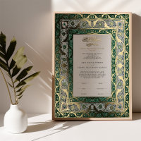 Emerald Green Gold Islamische Nikkah Zeremonie