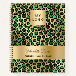 Emerald-Green-Gold-Leopard-Firmenlogo Notizbuch