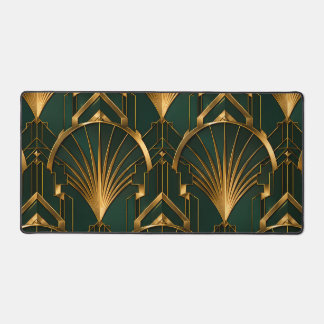 Emerald Green Gold Luxury Art Deco Desk Mat Schreibtischunterlage