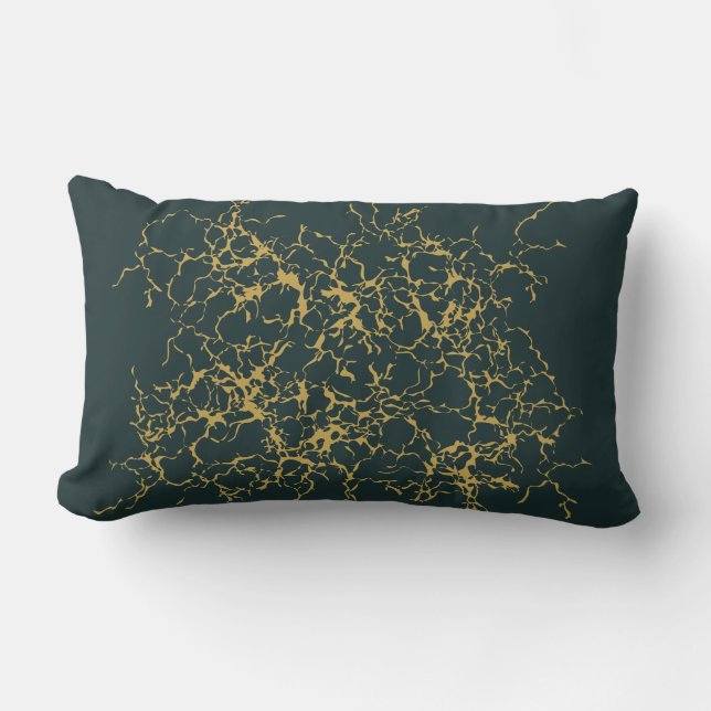 Emerald Green Gold Modern Abstrakt  Lendenkissen (Vorderseite)