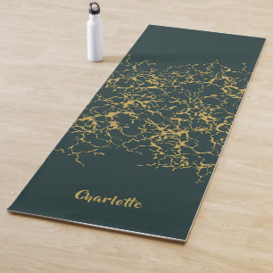 Emerald Green Gold Modern Abstrakt Yogamatte
