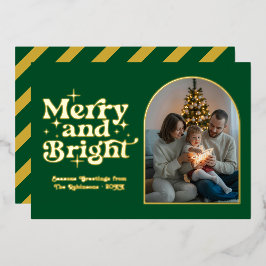 Emerald Green & Gold Modern Retro Weihnachtsfeiert Folien Feiertagskarte
