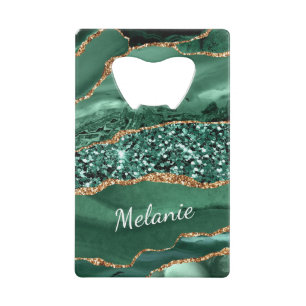 Emerald Green Gold Parties scintillant Votre nom B