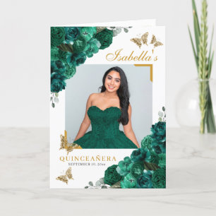 Emerald Green & Gold Quinceanera Tiara Butterflieg Programm