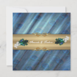 Emerald Green Gold Royal Indian Peacock Wedding Mitteilungskarte