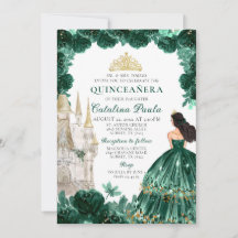 Emerald Green Gold Tiara Princess Quinceañera