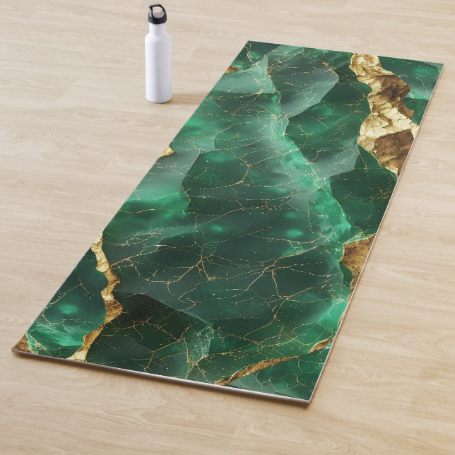 Emerald Green Golden Texture Elegant Yogamatte (Beispiel)