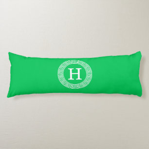 Emerald Green Greece Key Rnd Frame Initial Monogra Seitenschläferkissen