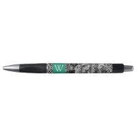 Emerald Green, griechischer Schlüssel und Monogram