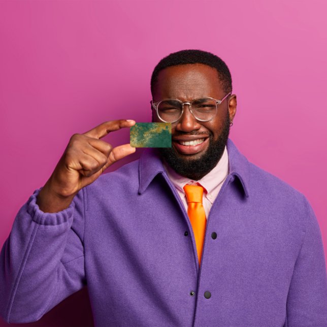 Emerald Green Grungy Distressed Gold Vip Visitenkarte (Emerald Green Grungy Distressed Gold Vip Business Card )