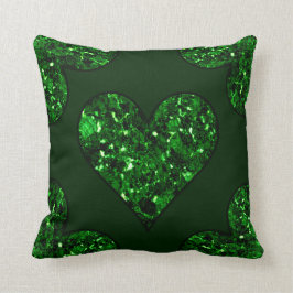 Emerald Green Heart Kissen
