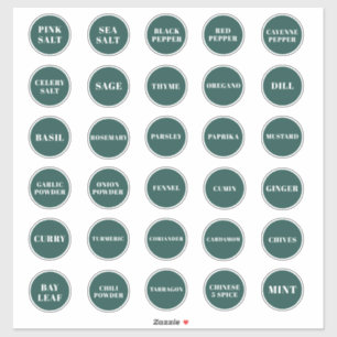 Emerald Green Herb und Spice Labels