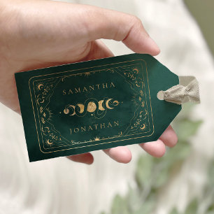 Emerald Green & Imitate Gold Tarot Celestial Weddi Geschenkanhänger