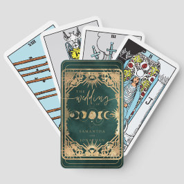 Emerald Green & Imitate Gold Tarot Celestial Weddi Spielkarten