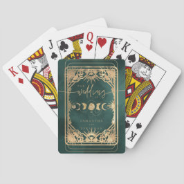 Emerald Green & Imitate Gold Tarot Celestial Weddi Spielkarten