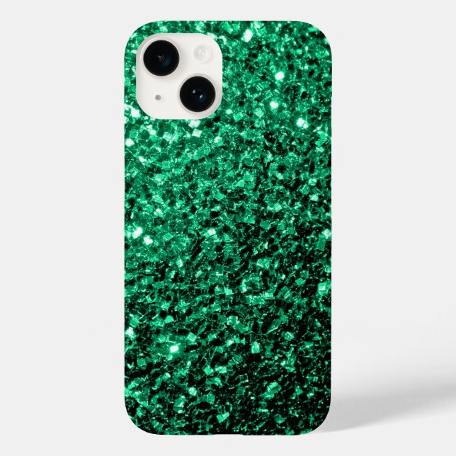 Emerald Green Imitats Glitzer Glitzern Case-Mate iPhone Hülle (Rückseite)