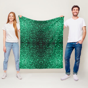 Emerald Green Imitats Glitzer Glitzern Fleecedecke