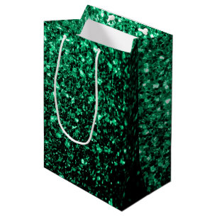 Emerald Green Imitats Glitzer Glitzern Mittlere Geschenktüte