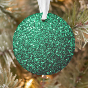 Emerald Green Imitats Glitzer Glitzern Ornament