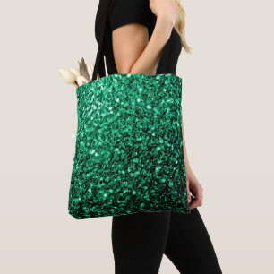 Emerald Green Imitats Glitzer Glitzern Tasche