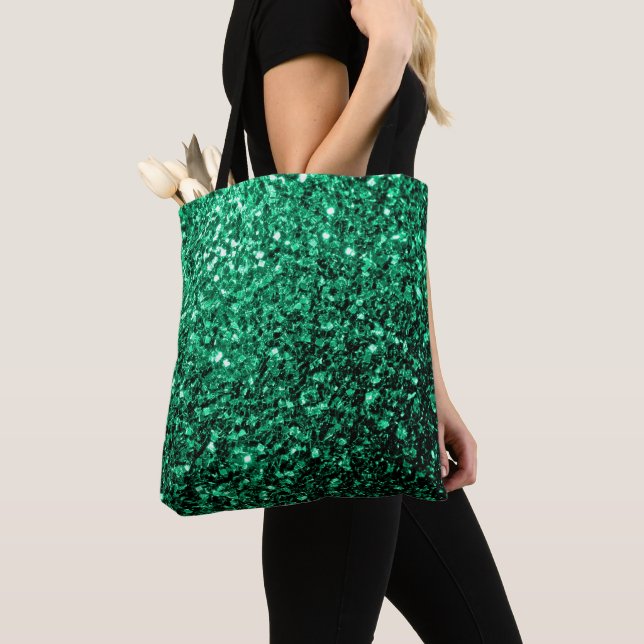 Emerald Green Imitats Glitzer Glitzern Tasche (Von Nahem)